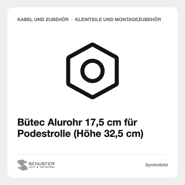 Bütec Alurohr 17,5 cm für Podestrolle (Höhe 32,5 cm)
