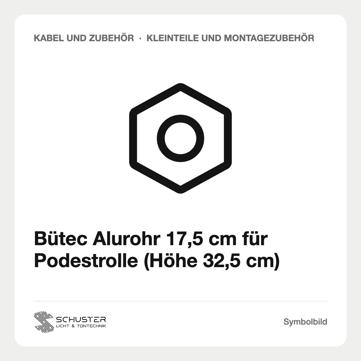 Bütec Alurohr 17,5 cm für Podestrolle (Höhe 32,5 cm)