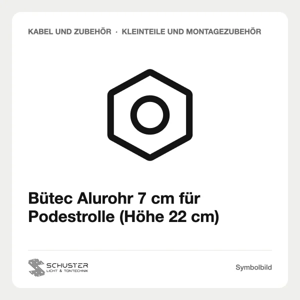 Bütec Alurohr 7 cm für Podestrolle (Höhe 22 cm)
