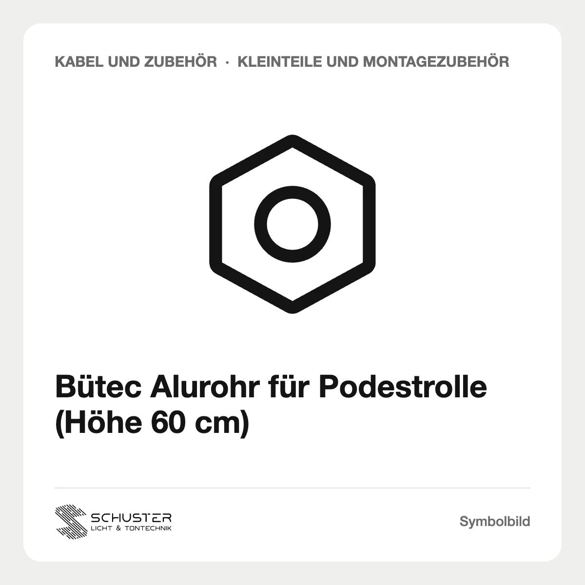 Bütec Alurohr für Podestrolle (Höhe 60 cm)