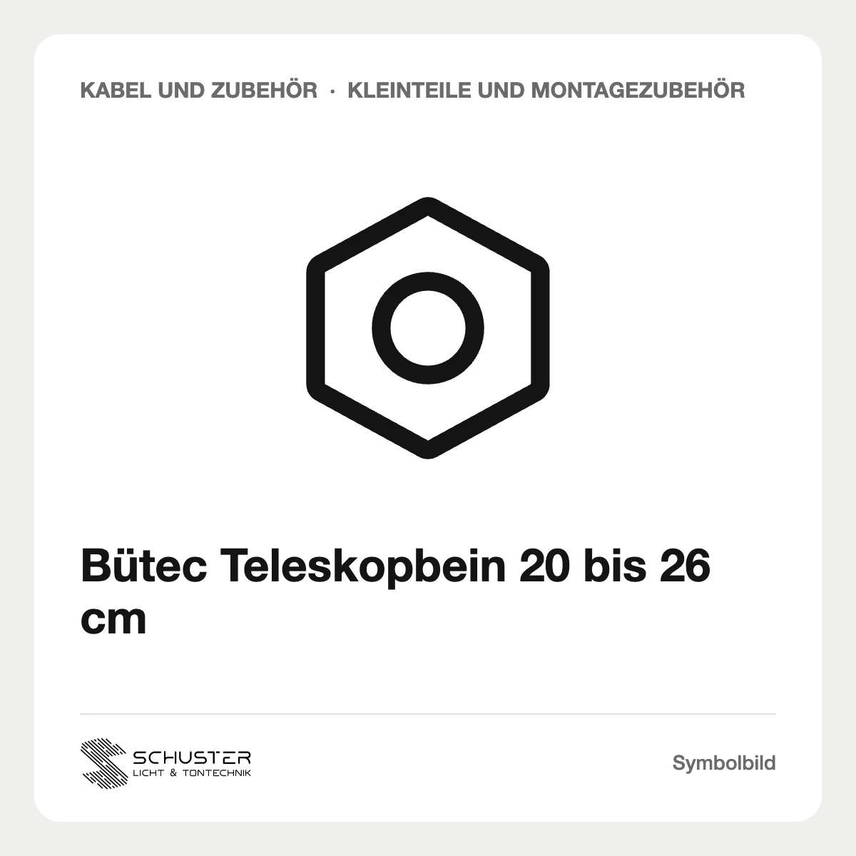 Bütec Teleskopbein 20 bis 26 cm
