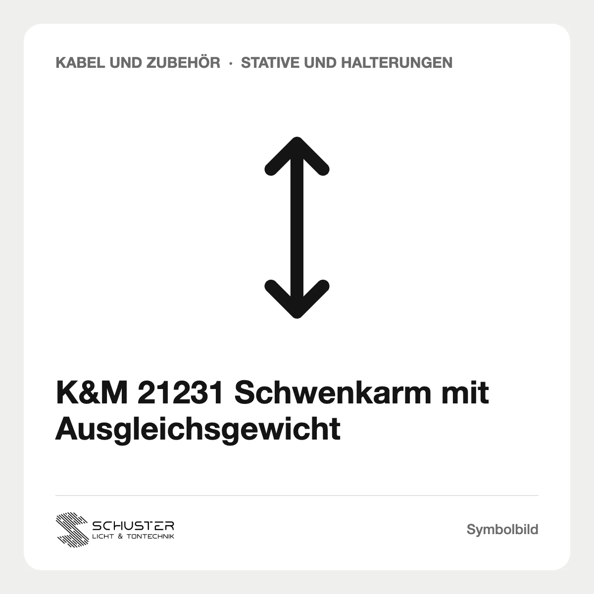 K&M 21231 Schwenkarm mit Ausgleichsgewicht