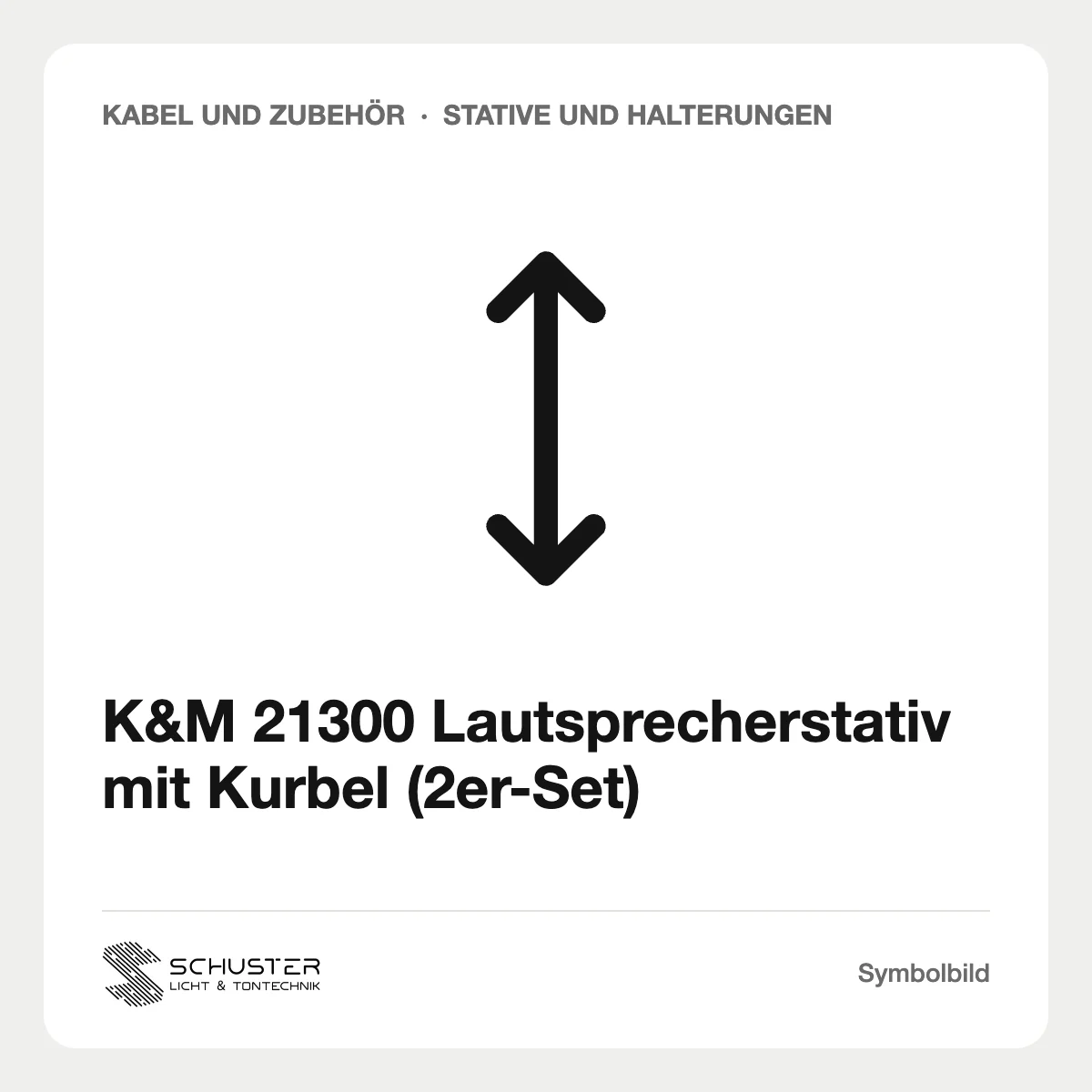 K&M 21300 Lautsprecherstativ mit Kurbel (2er-Set)