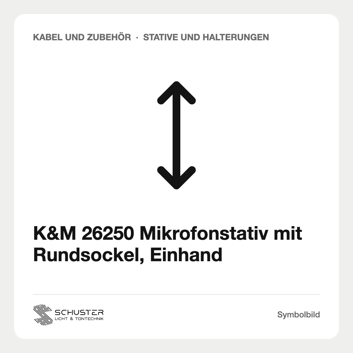 K&M 26250 Mikrofonstativ mit Rundsockel, Einhand