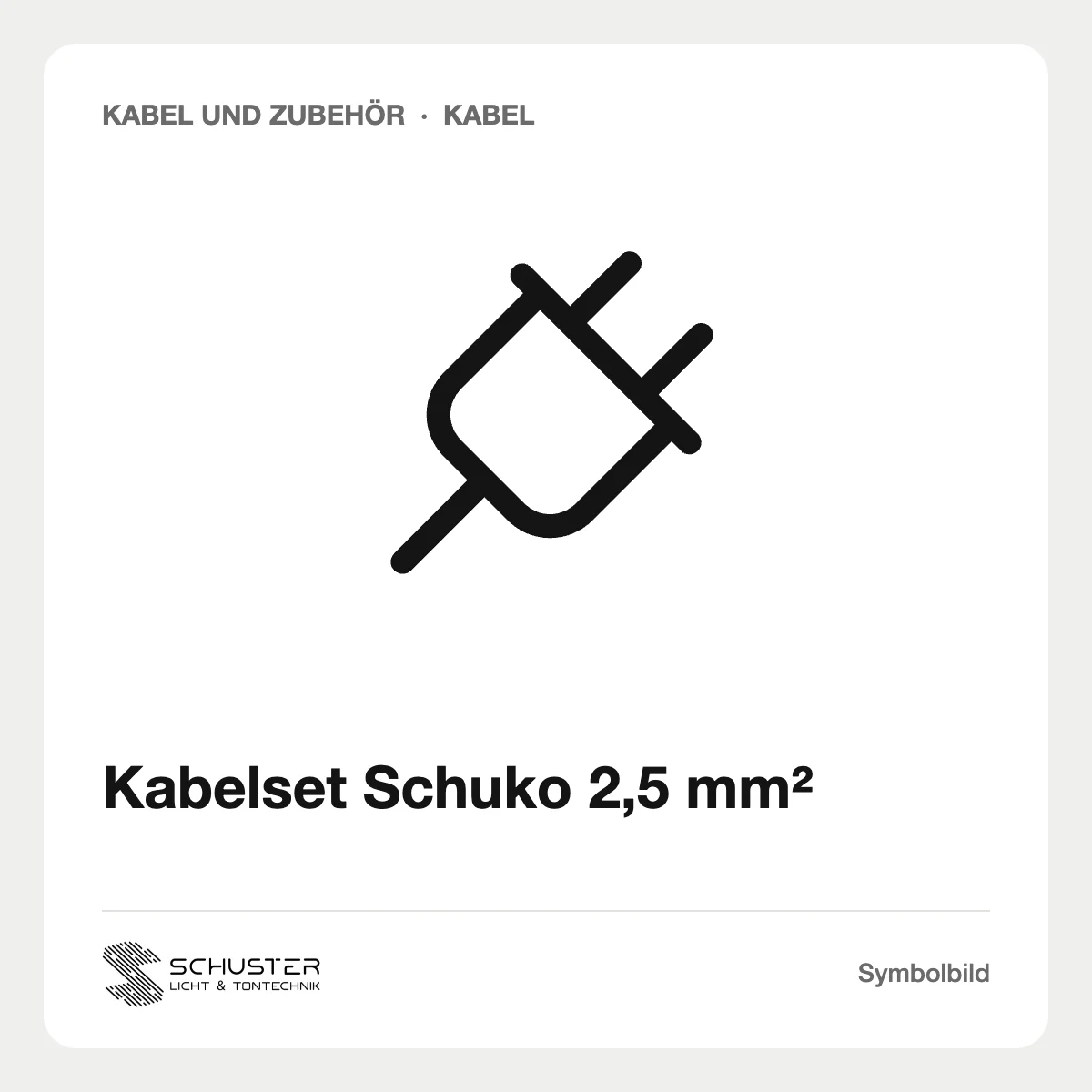 Kabelset Schuko 2,5 mm²