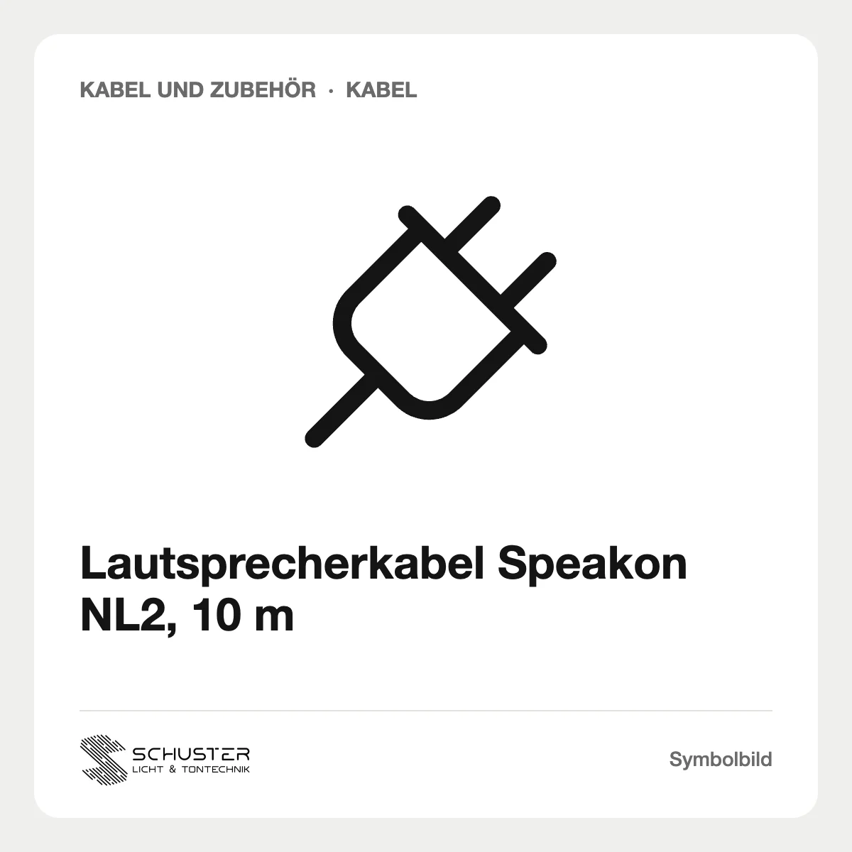 Lautsprecherkabel Speakon NL2, 10 m