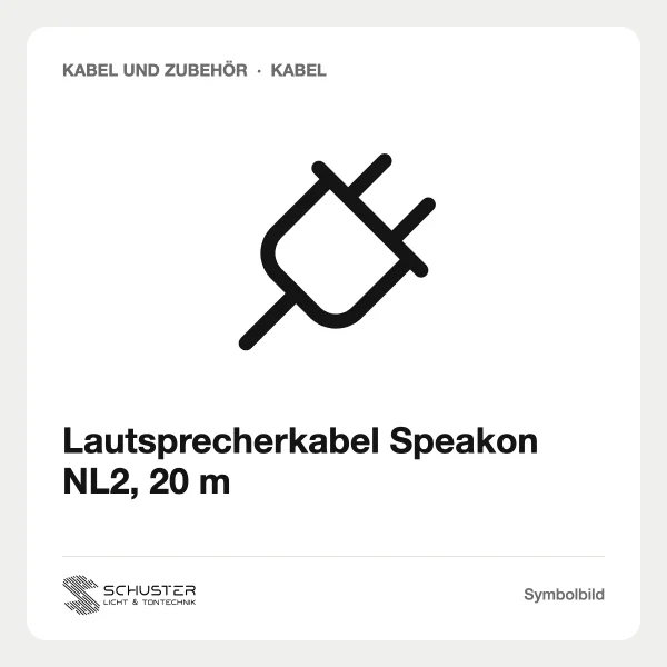 Lautsprecherkabel Speakon NL2, 20 m