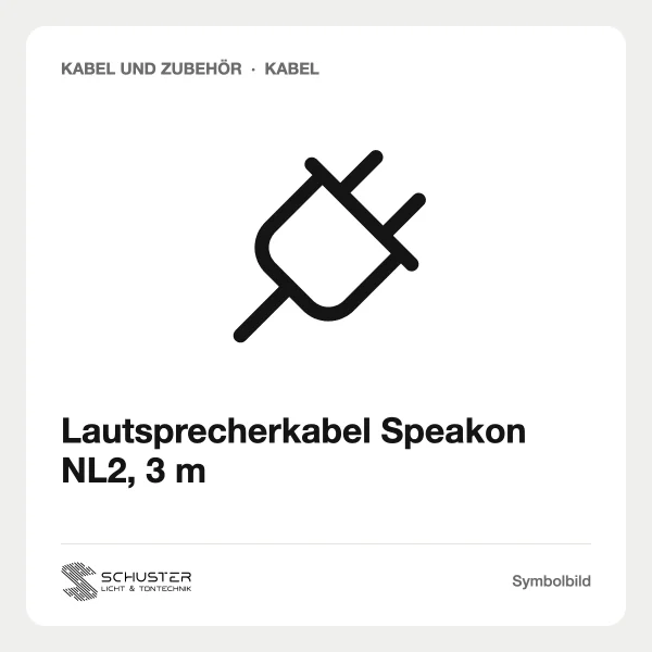 Lautsprecherkabel Speakon NL2, 3 m