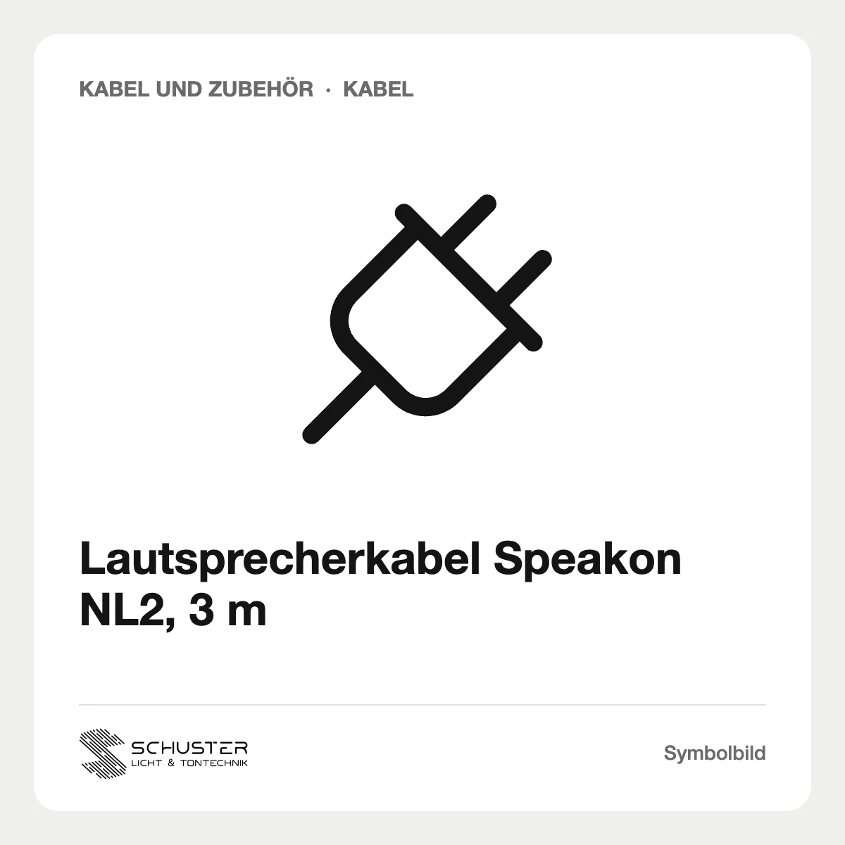 Lautsprecherkabel Speakon NL2, 3 m