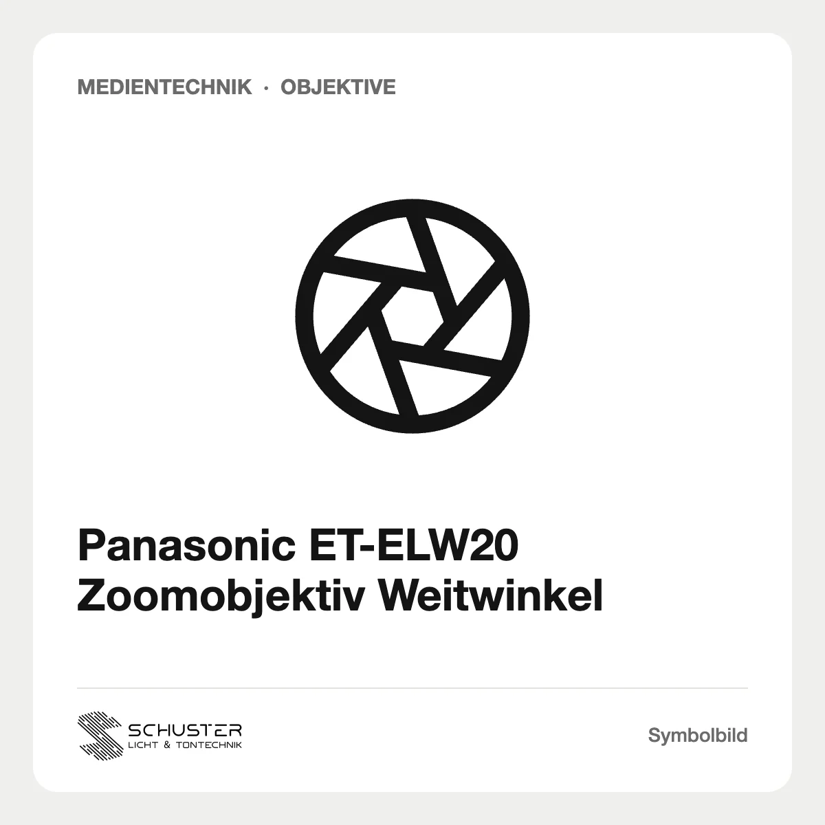 Panasonic ET-ELW20 Zoomobjektiv Weitwinkel