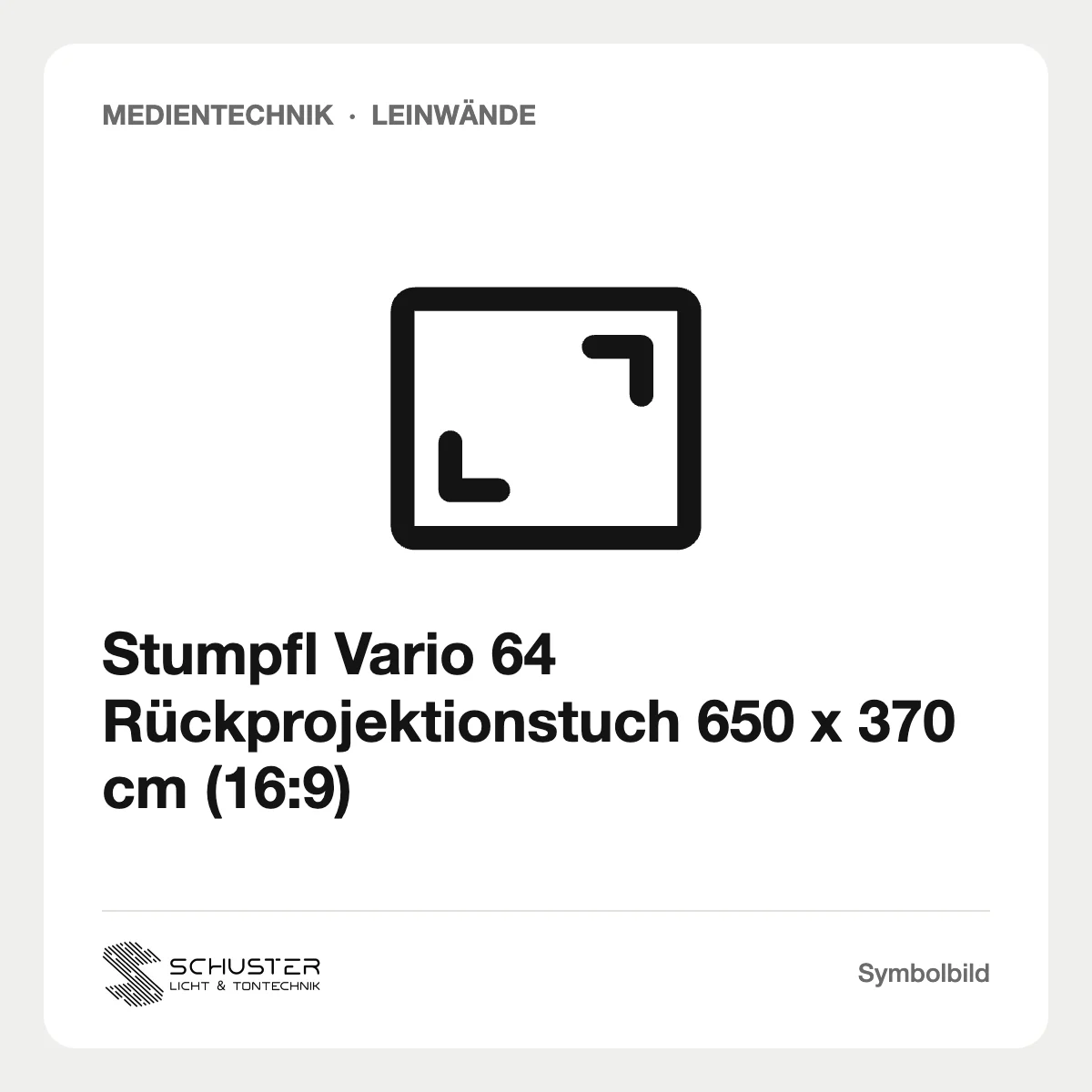 Stumpfl Vario 64 Rückprojektionstuch 650 x 370 cm (16:9)