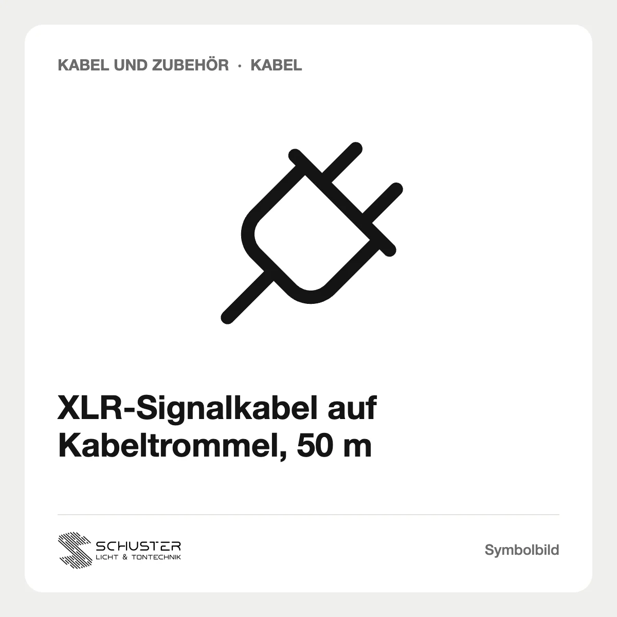 XLR-Signalkabel auf Kabeltrommel, 50 m